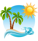 tropical beach illustration