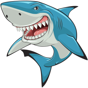 Cartoon of grinning shark