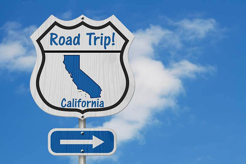 Highway sign that reads Road Trip California