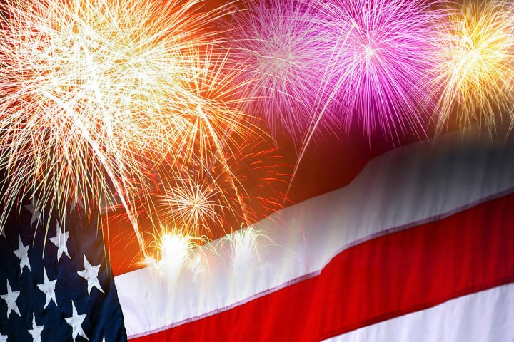 US Flag with Fireworks