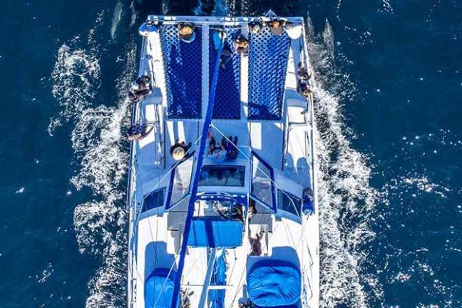 Overlooking Manute'a during Dana Point whale watching safari