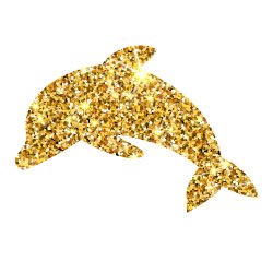 Glitter Dolphin Gold Glitter Dolphin