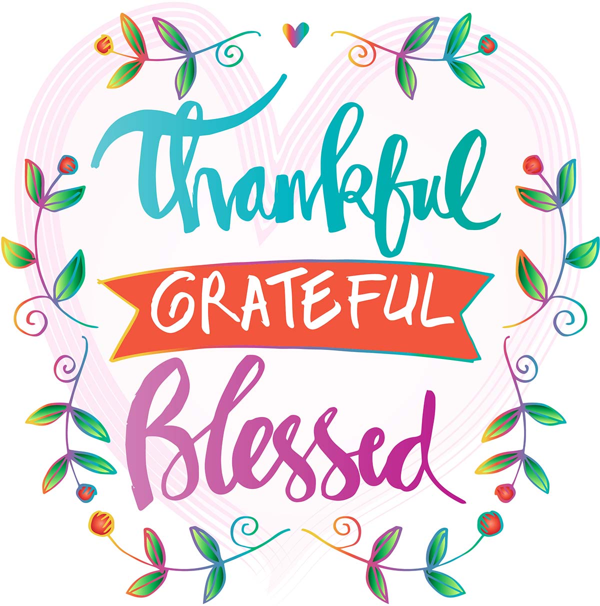 Thankful, Grateful, Blessed Wording