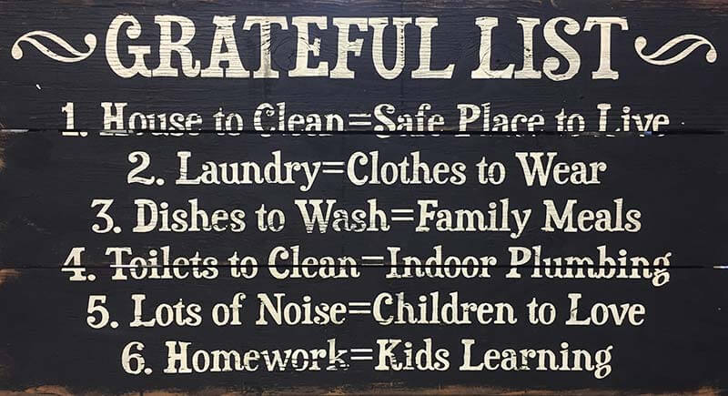 List of things to be grateful for