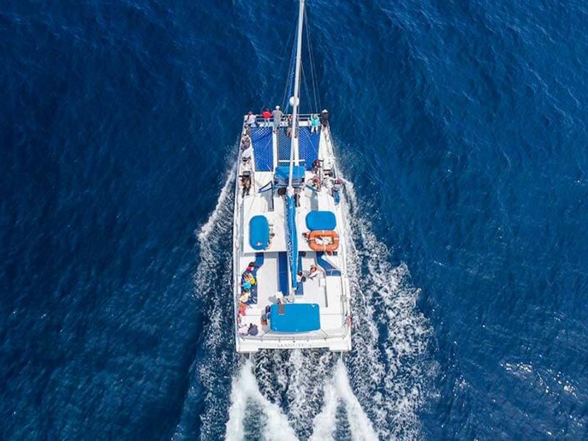 Overlooking Manute'a during Dana Point whale watching safari