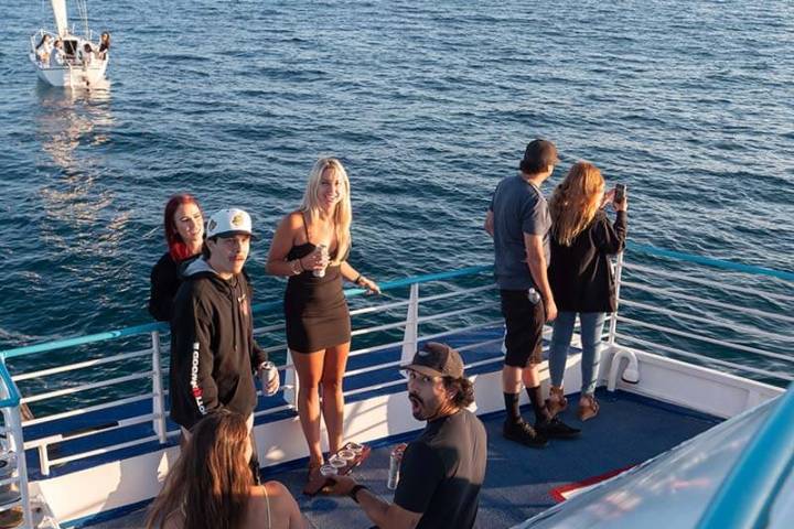 Guests enjoy the beautiful scenery during Brews Cruise beer tasting experience in Dana Point