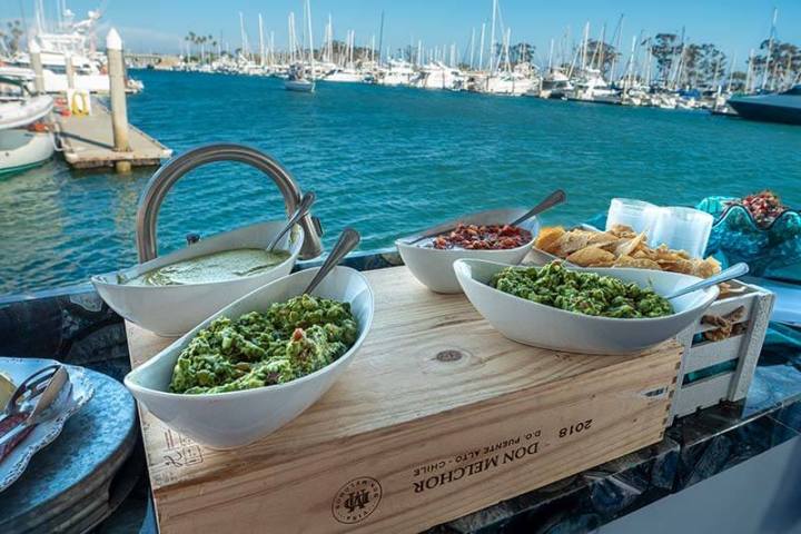 Food buffet on Hoku Nai'a Private Boat Rental in Dana Point, California