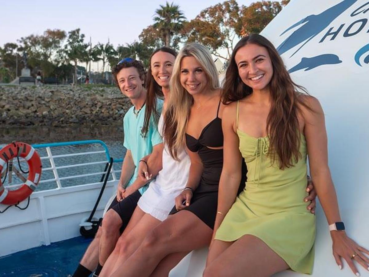 Enjoying a sunset harbor cruise on party boat Hoku Nai'a