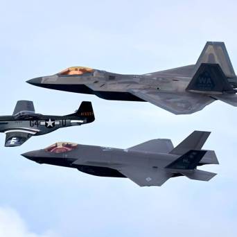 F22 Raptor, P51, and F35 during our Pacific Airshow Safari in Huntington Beach
